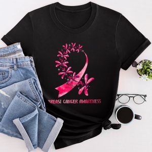 October Breast Cancer Month Breast Cancer Awareness Ribbon Dragonfly T-Shirt 2