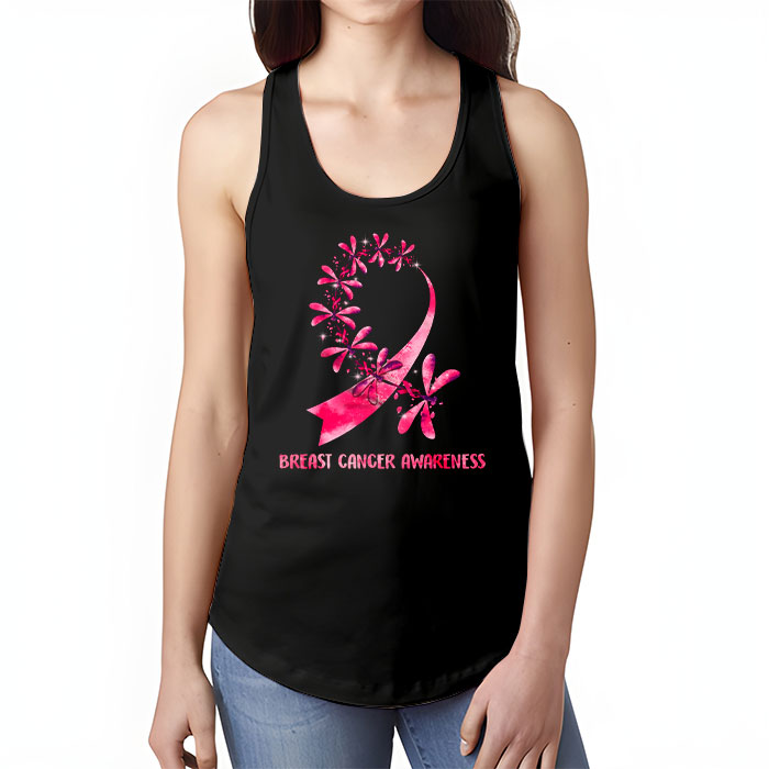 In October We Wear Pink Breast Cancer Awareness Dragonfly Tank Top 1 1