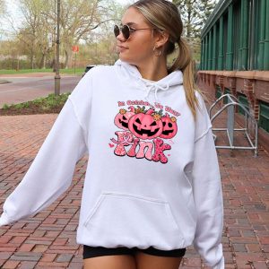 In October We Wear Pink Breast Cancer Pumpkin Halloween Hoodie 2 2