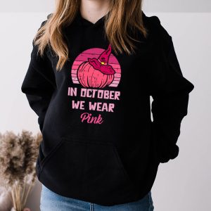 In October We Wear Pink Breast Cancer Pumpkin Halloween Hoodie 3 3