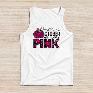 In October We Wear Pink Breast Cancer Pumpkin Halloween Tank Top