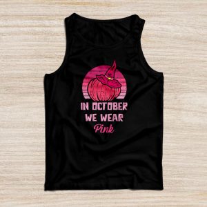 In October We Wear Pink Breast Cancer Pumpkin Halloween Tank Top