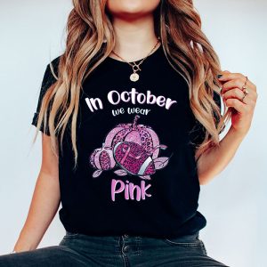 In October We Wear Pink Football Breast Cancer Awareness T Shirt 5 2