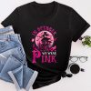 In October We Wear Pink Ribbon Witch Halloween Breast Cancer T-Shirt