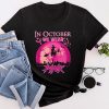 In October We Wear Pink Ribbon Witch Halloween Breast Cancer T-Shirt