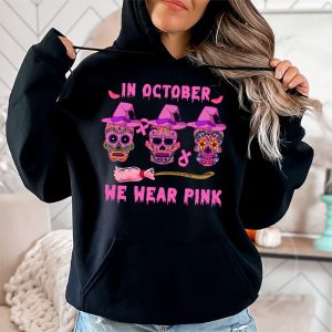 In October We Wear Pink Sugar Skull Hoodie Breast Cancer Hoodie 2 3