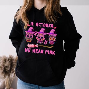In October We Wear Pink Sugar Skull Hoodie Breast Cancer Hoodie