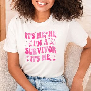 ItS Me Hi IM Survivor Breast Cancer Awareness Pink Ribbon T Shirt 2 2