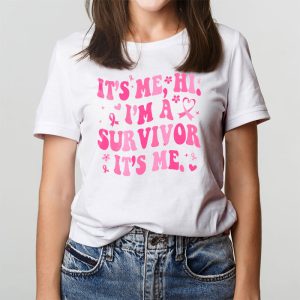 ItS Me Hi IM Survivor Breast Cancer Awareness Pink Ribbon T Shirt 3 2