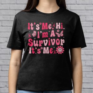 ItS Me Hi IM Survivor Breast Cancer Awareness Pink Ribbon T Shirt 3 3