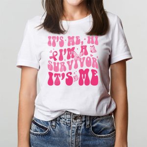 ItS Me Hi IM Survivor Breast Cancer Awareness Pink Ribbon T Shirt 3 4