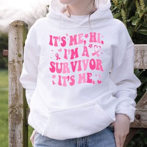 Pink Breast Cancer Ribbon It’s Me Hi I’m Survivor Hoodie 1