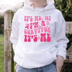 Pink Breast Cancer Ribbon It’s Me Hi I’m Survivor Hoodie 3