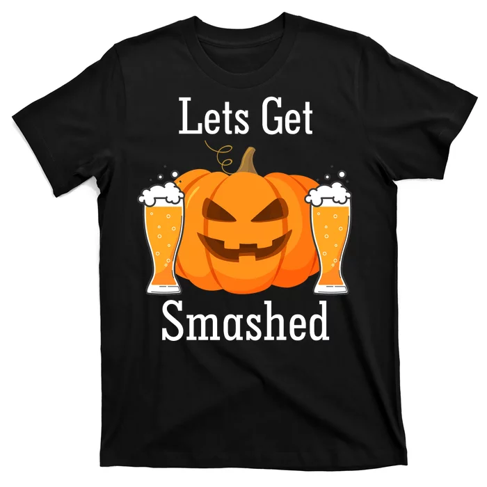 Lets Get Smashed Pumpkin Beer Halloween Party Unisex T-Shirt For Adult Kids