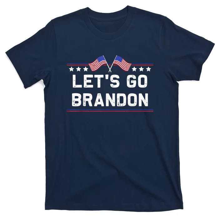 Let's Go Brandon Conservative Anti Liberal US Flag Unisex T-Shirt For Adult Kids