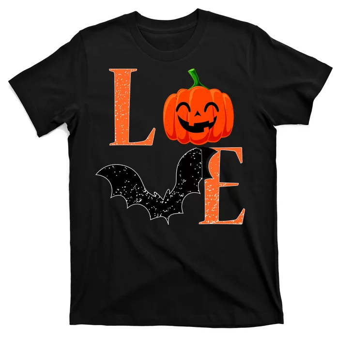 Love Halloween Pumpkin Bat Unisex T-Shirt For Adult Kids