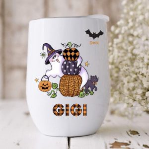 Mom Grandma Fall Halloween Wine Tumbler