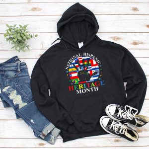 National Hispanic Heritage Month All Countries Flags Hearts Hoodie 2 2