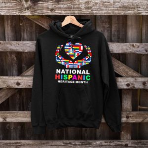 National Hispanic Heritage Month All Countries Flags Hearts Hoodie 4