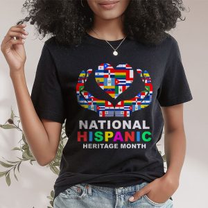 National Hispanic Heritage Month All Countries Flags Hearts T Shirt 2 1