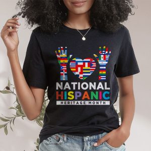 National Hispanic Heritage Month All Countries Flags Hearts T Shirt 2 2