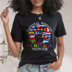 National Hispanic Heritage Month All Countries Flags Hearts T Shirt 2 3