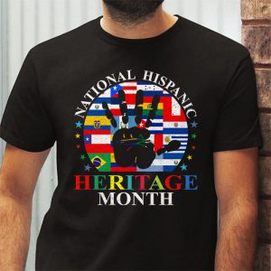 National Hispanic Heritage Month All Countries Flags Hearts T Shirt 3 3