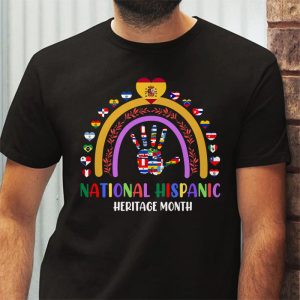 National Hispanic Heritage Month All Countries Flags Hearts T Shirt 3