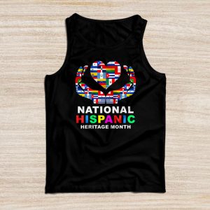 National Hispanic Heritage Month All Countries Flags Hearts Perfect Tank Top 2