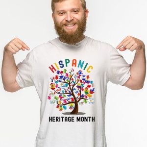 National Hispanic Heritage Month Hand Flag Tree Roots Latino T Shirt 2 3 1