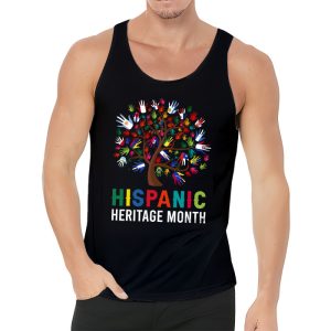 National Hispanic Heritage Month Hand Flag Tree Roots Latino Tank Top 3