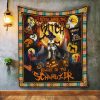 Never Mind The Witch Beware Of The Schnauzer Pumpkin Halloween Personalized Fleece Blanket