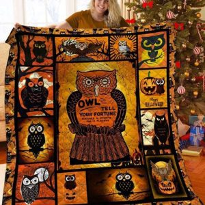 Owl Halloween Fleece Blanket