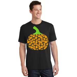 Paw Print Pumpkin Unisex T Shirt For Adult Kids 1