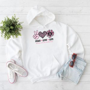 Peace Love Cure Pink Ribbon Cancer Breast Awareness Hoodie 2 2