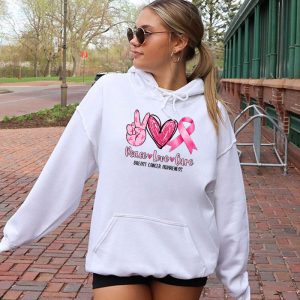 Peace Love Cure Pink Ribbon Cancer Breast Awareness Hoodie 2 6