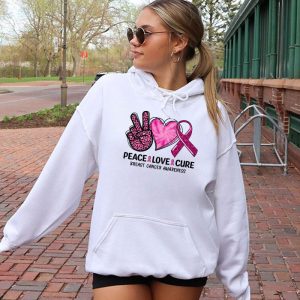 Peace Love Cure Pink Ribbon Cancer Breast Awareness Hoodie 2 8