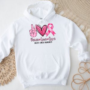 Peace Love Cure Pink Ribbon Cancer Breast Awareness Hoodie 3 1