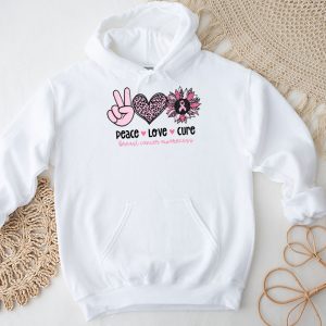 Peace Love Cure Pink Ribbon Cancer Breast Awareness Hoodie 3 2