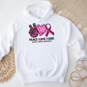 Peace Love Cure Pink Ribbon Cancer Breast Awareness Hoodie 3 3