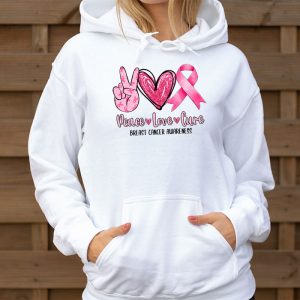 Peace Love Cure Pink Ribbon Cancer Breast Awareness Hoodie 3 6