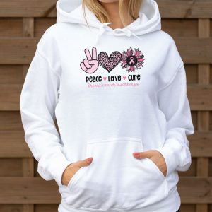 Peace Love Cure Pink Ribbon Cancer Breast Awareness Hoodie 3 7