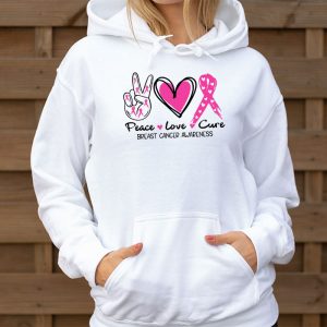 Peace Love Cure Pink Ribbon Cancer Breast Awareness Hoodie 3 9