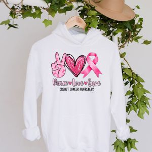 Peace Love Cure Pink Ribbon Cancer Breast Awareness Hoodie 4 1