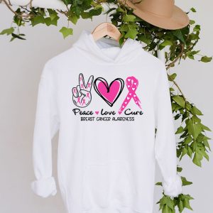 Peace Love Cure Pink Ribbon Cancer Breast Awareness Hoodie 4 4