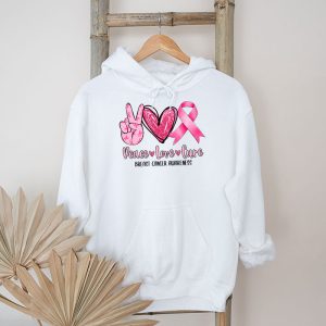 Peace Love Cure Pink Ribbon Cancer Breast Awareness Hoodie 5 1