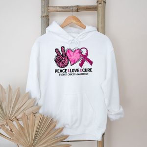 Peace Love Cure Pink Ribbon Cancer Breast Awareness Hoodie 5 3