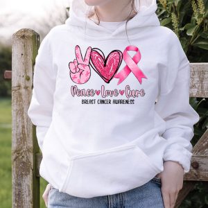 Pink Ribbon Breast Cancer Peace Love Cure Special Hoodie 2