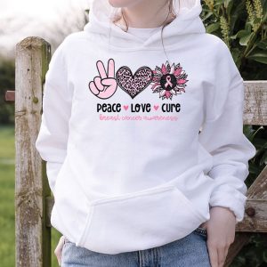 Pink Ribbon Breast Cancer Peace Love Cure Special Hoodie 3