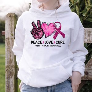 Pink Ribbon Breast Cancer Peace Love Cure Special Hoodie 4